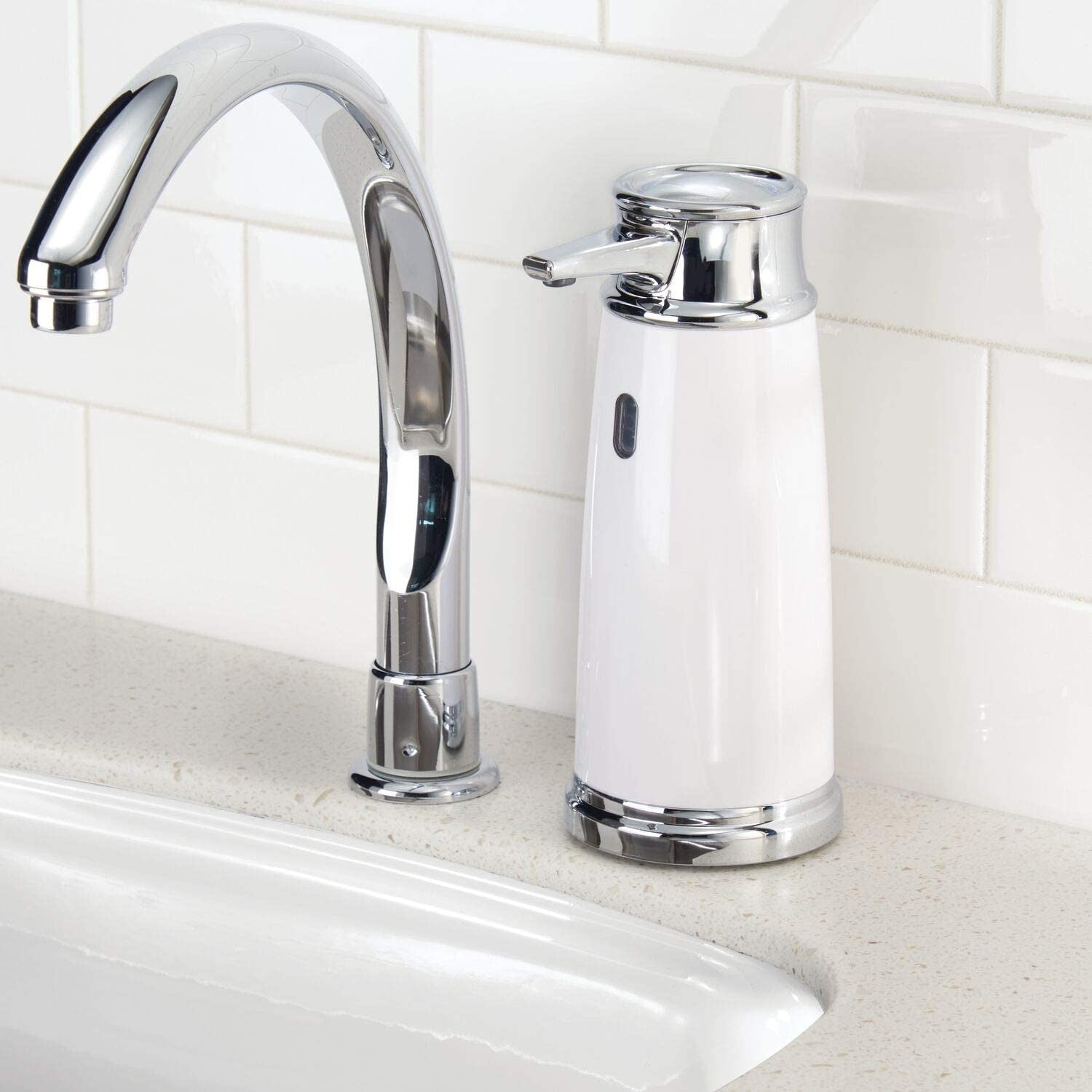 Interdesign Euro Hands Free & Touchless Automatic Liquid Soap Dispenser White 79040Eu - Home & Beyond