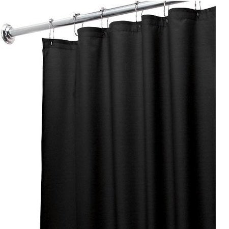 Interdesign Polyester Shower Curtain & Liner, 72" X 72" Black Int-14659 - Home & Beyond
