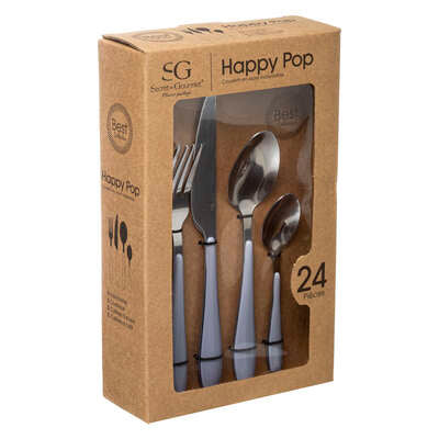 Secret de Gourmet 24P Cutlery Set Happy Pop Grey 173770A