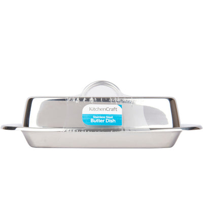KitchenCraft Stainless Steel Covered Butter Dish
