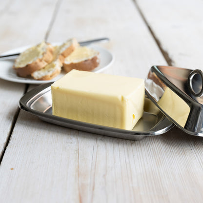KitchenCraft Stainless Steel Covered Butter Dish