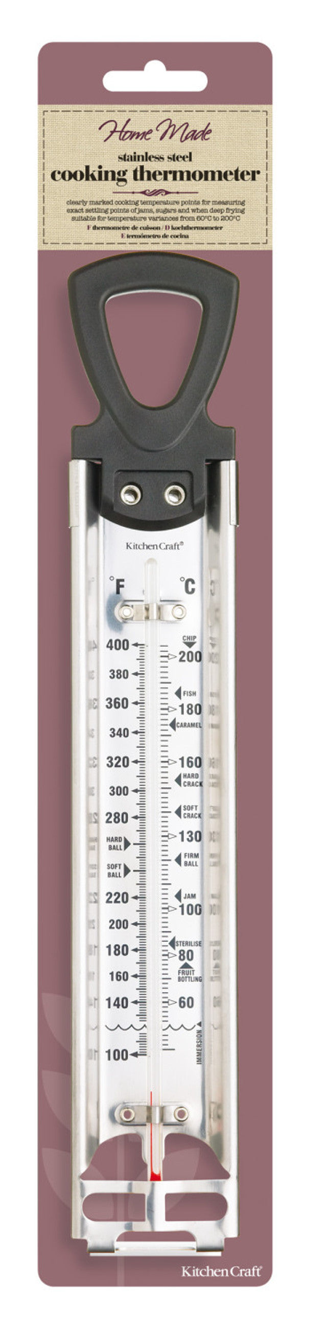 kitchenCraft Home Made Deluxe Stainless Steel Cooking Thermometer