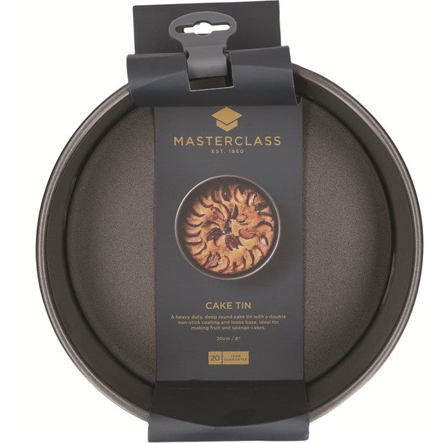 KitchenCraft MasterClass Non-Stick Round Loose Base Deep Cake Pan, 20cm