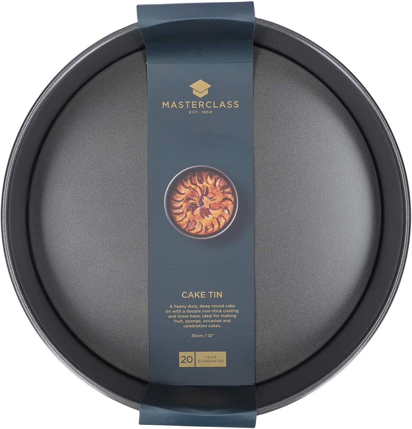 KitchenCraft MasterClass Non-Stick 30cm Loose Base Deep Cake Pan KCMCHB57