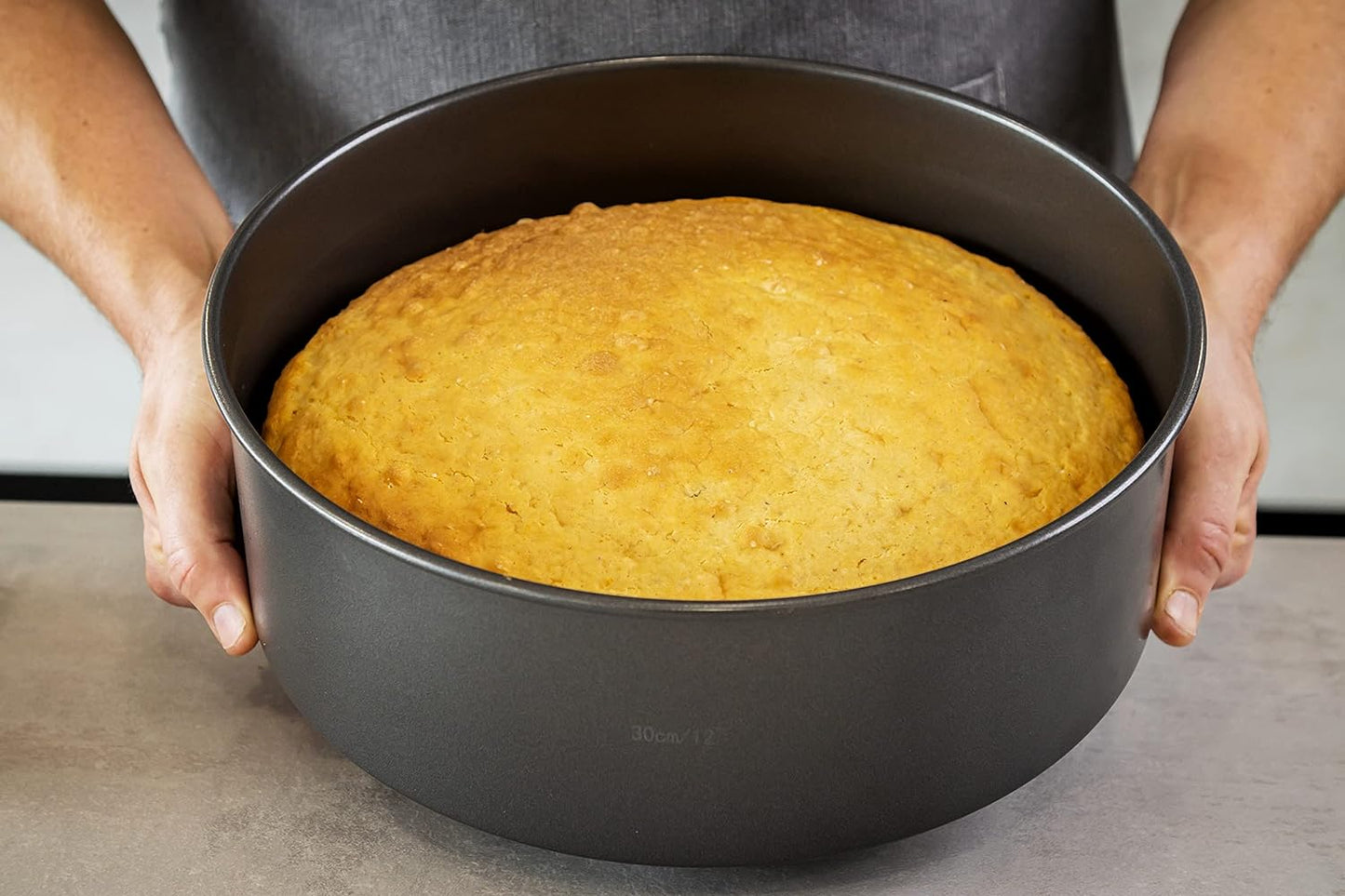 KitchenCraft MasterClass Non-Stick 30cm Loose Base Deep Cake Pan KCMCHB57