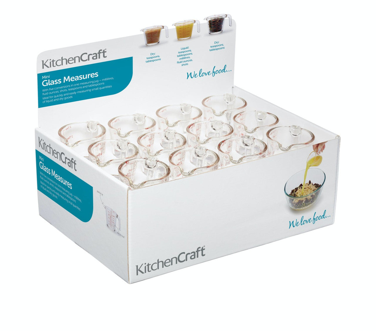 KitchenCraft KitchenCraft Display of 24 Mini Glass Measures