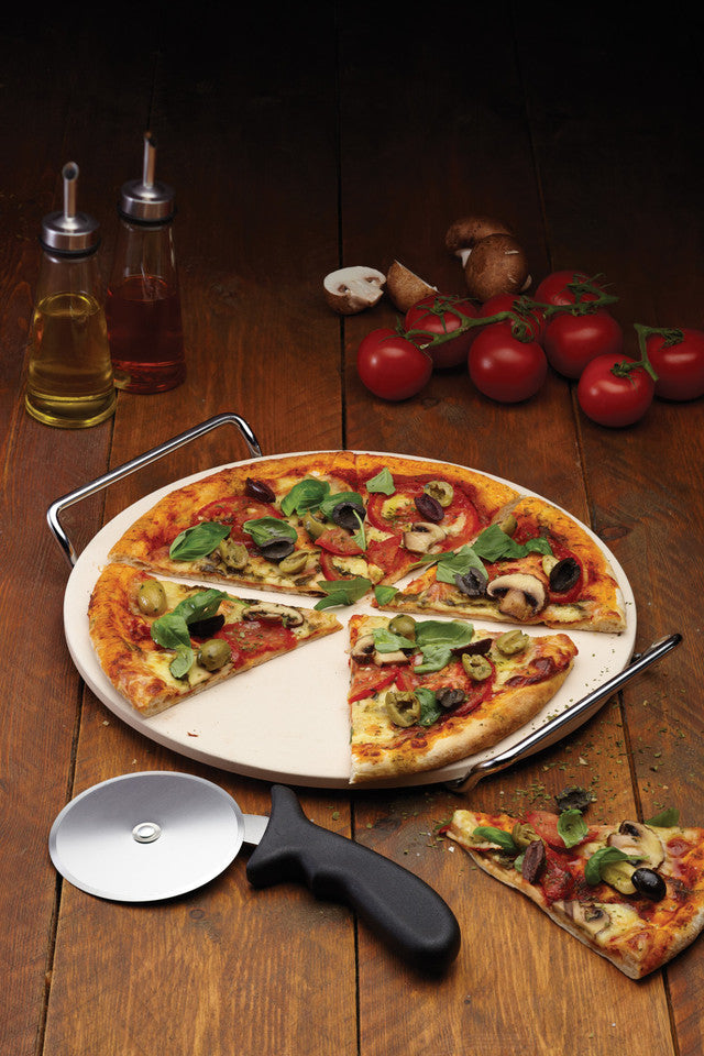 KitchenCraft World of Flavours Italian Pizza Stone Set