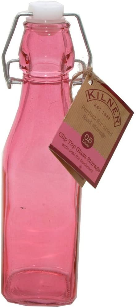 Kilner Glass Bottle, 250 milliliters, Pink 25670