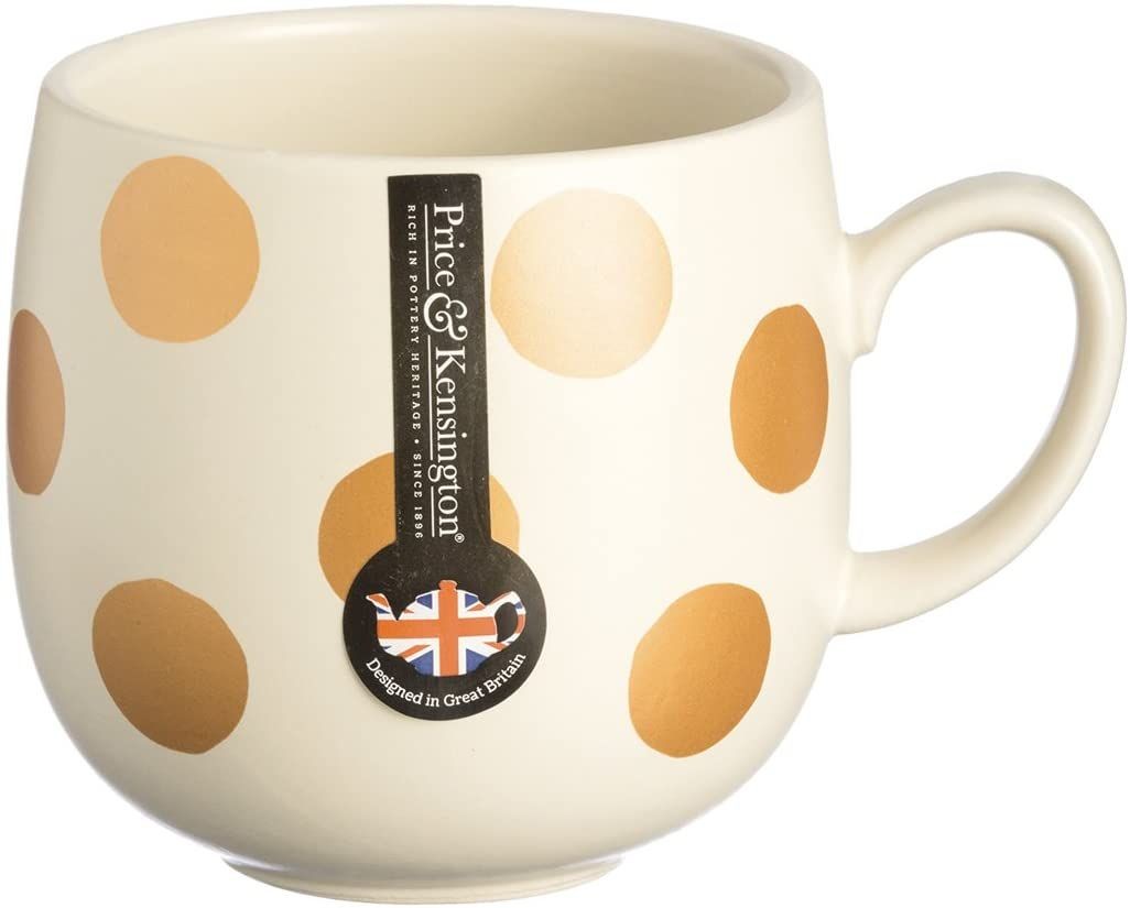 Kilner Price & Kensington Gold Spot Fine Stoneware 14 Oz Cream Mug, Ceramic, Multicoloured, 13 x 9 x 9 cm