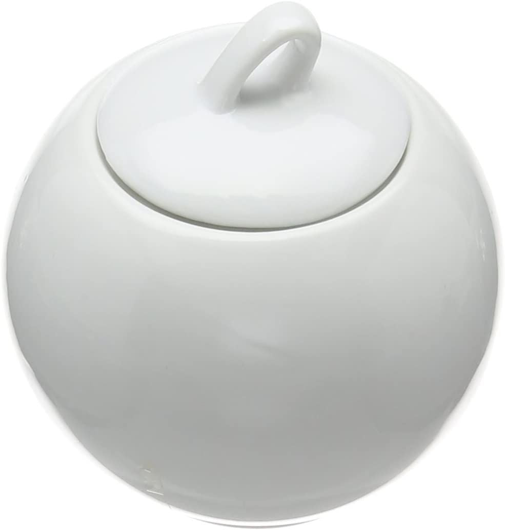 Kilner Price & Kensington Simplicity Sugar Bowl With Lid, Porcelain, White, 9.6 x 9.6 x 7.7 cm