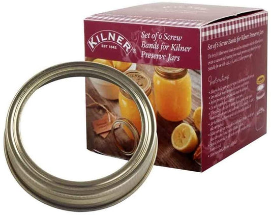 Kilner Replacement Screw Bands, Steel, light gold colour, One Size