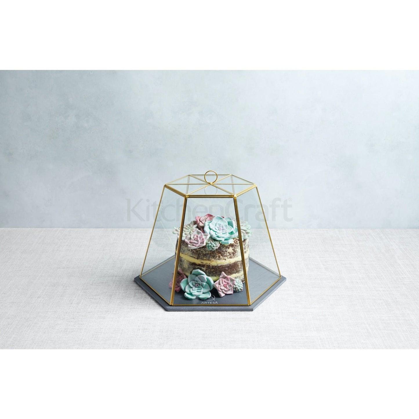 KitchenCraft  Artesà Glass Serving Cloche with Slate Base ARTTERRARIUM - Home & Beyond
