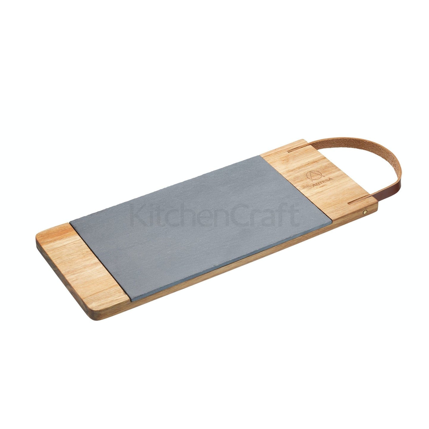 KitchenCraft  Artes' Acacia Wood and Slate Serving Board ARTSERVLEATH - Home & Beyond