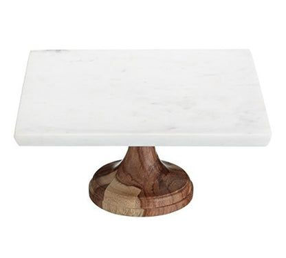 KitchenCraft Master Class Artesa  Marble Serving Tray with Base, 25 x 25 cm ARTCSTAND