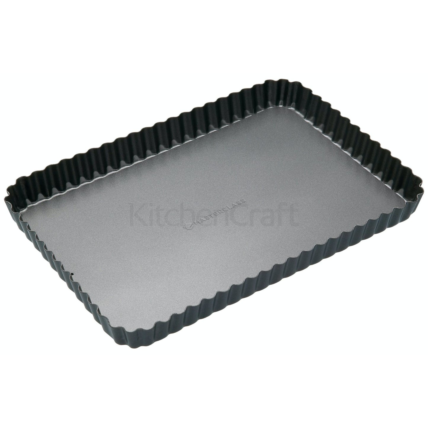 KitchenCraft MasterClass Non-Stick Loose Base Fluted Rectangular Flan / Quiche KCMCHB55