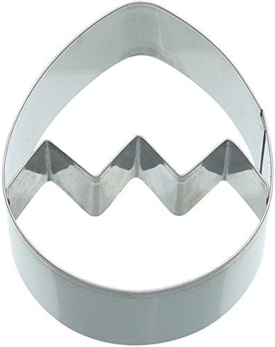 KitchenCraft Metal Cookie Cutter-Medium 9cm Egg Design, Silver KC3532