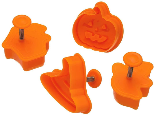 KitchenCraft Spookily Does It Assorted Halloween Cookie/ Sugarcraft Plunger Cutters, Set of 4 SPKYFC4PC
