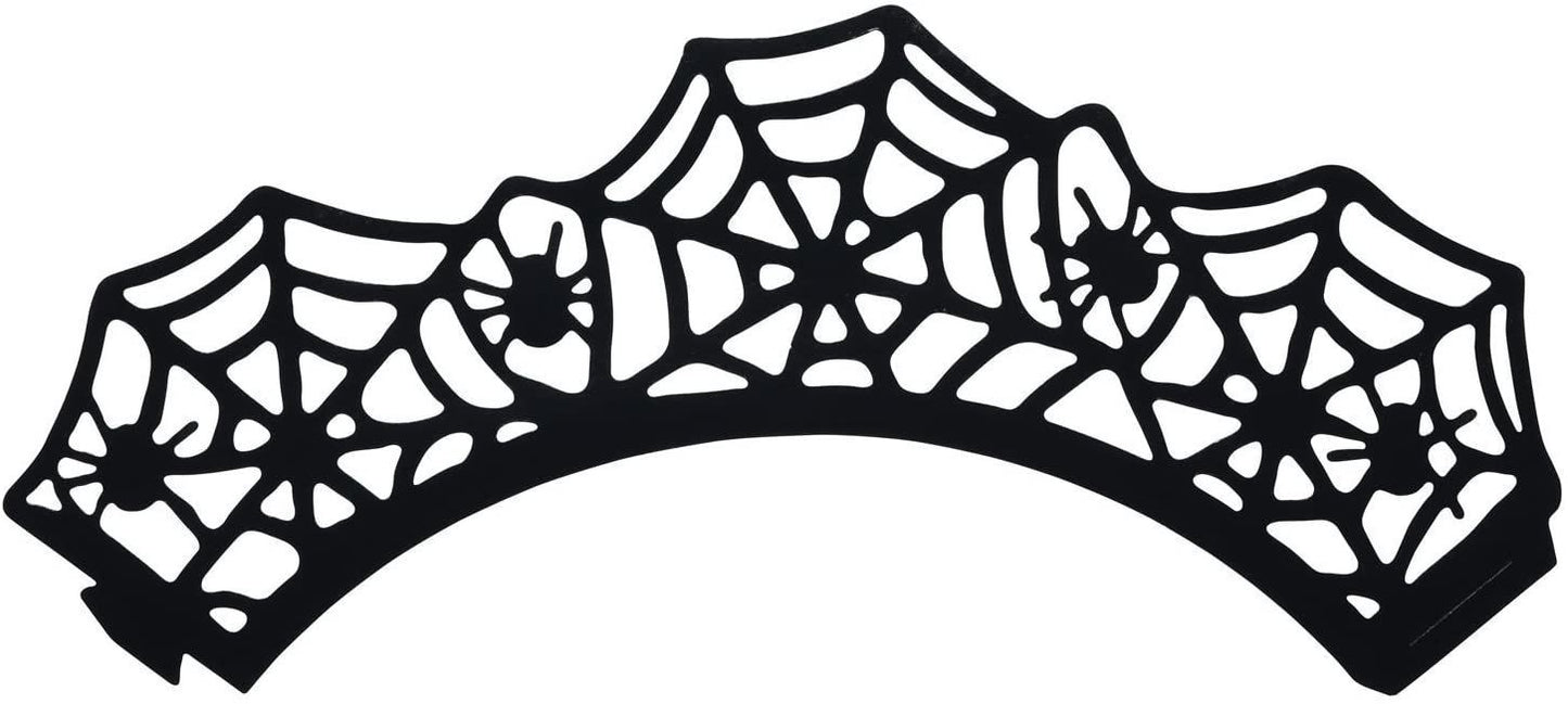 KitchenCraft Spookily Does It Spider Web Paper Cake Wraps, Pack of 12 SPKYCCWRAP