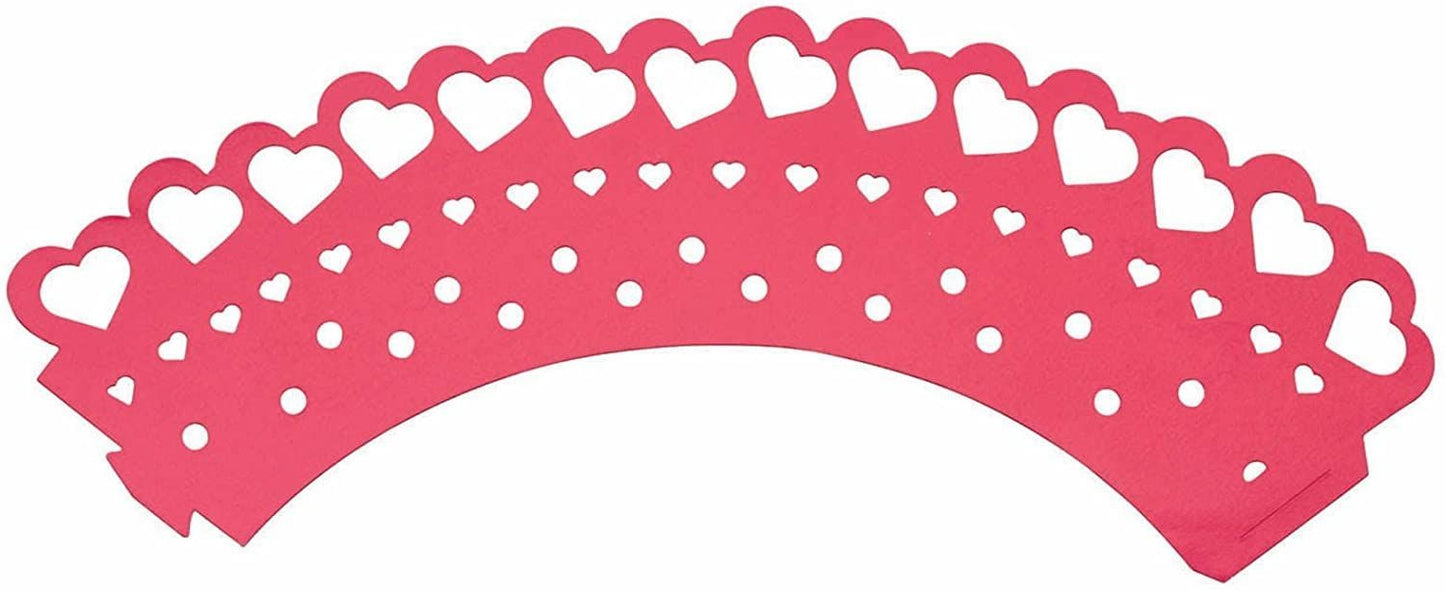 KitchenCraft Sweetly Does It Pack of 12 Heart Paper Cake Wraps KCCCWRAP1