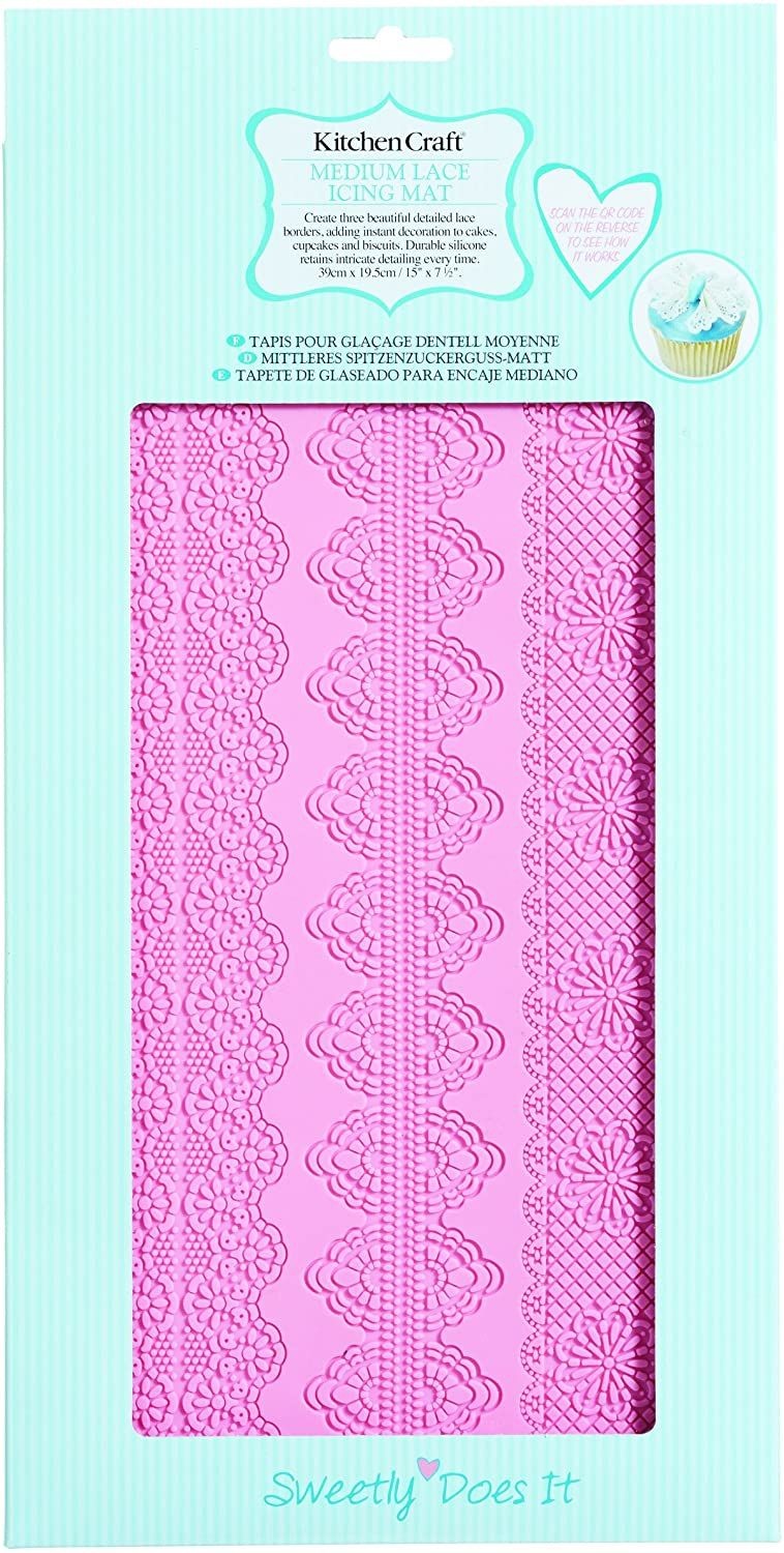 KitchenCraft Sweetly Does It Three Lace Effects Icing Mould  SDILACEMAT01