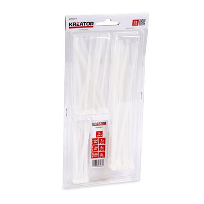 Kreator Cable Ties White 2,5X100Mm (25) 4,8X120Mm (25) 4,8X190Mm (25) Cable Ties White 2,5X100Mm (25) 4,8X120Mm (25) 4,8X190Mm (25) Krt556013