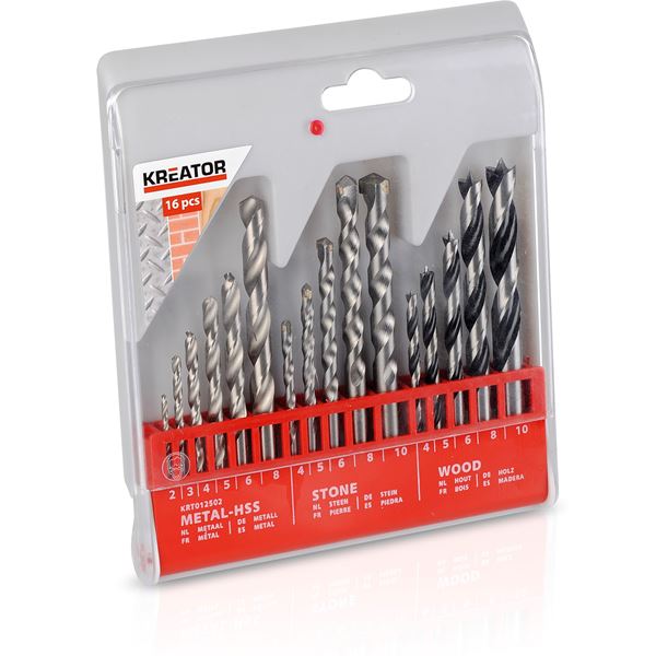 Kreator Mixed Drill Sets Ø 2-10Mm - 16 Pcs Krt012502