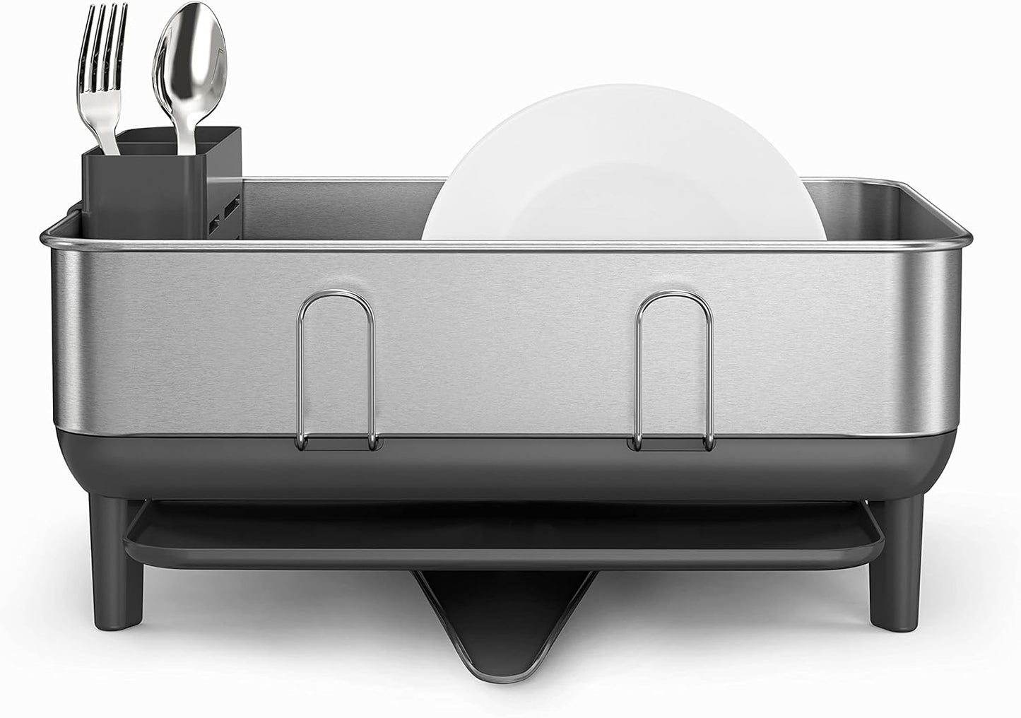 Simplehuman Steel Frame Dishrack, Compact Dish Drying Rack for Small Kitchens