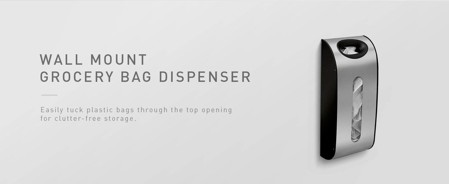 Simplehuman Wall Mount Grocery Bag Dispenser, Brushed Stainless Steel