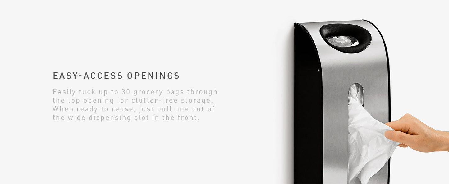 Simplehuman Wall Mount Grocery Bag Dispenser, Brushed Stainless Steel