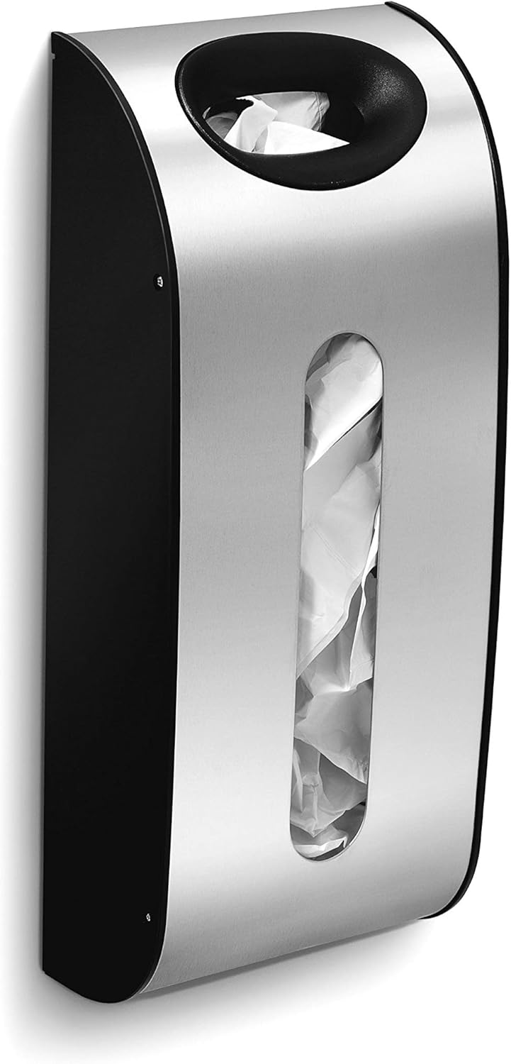 Simplehuman Wall Mount Grocery Bag Dispenser, Brushed Stainless Steel