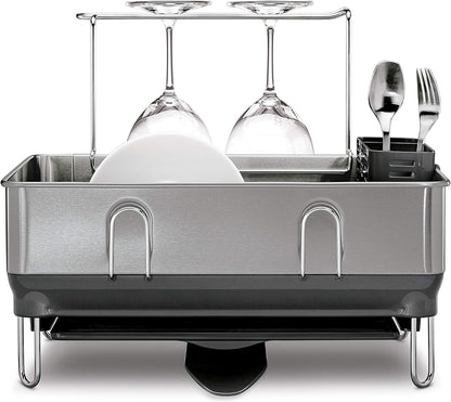 Simplehuman Compact Steel Frame dishrack, Brushed,