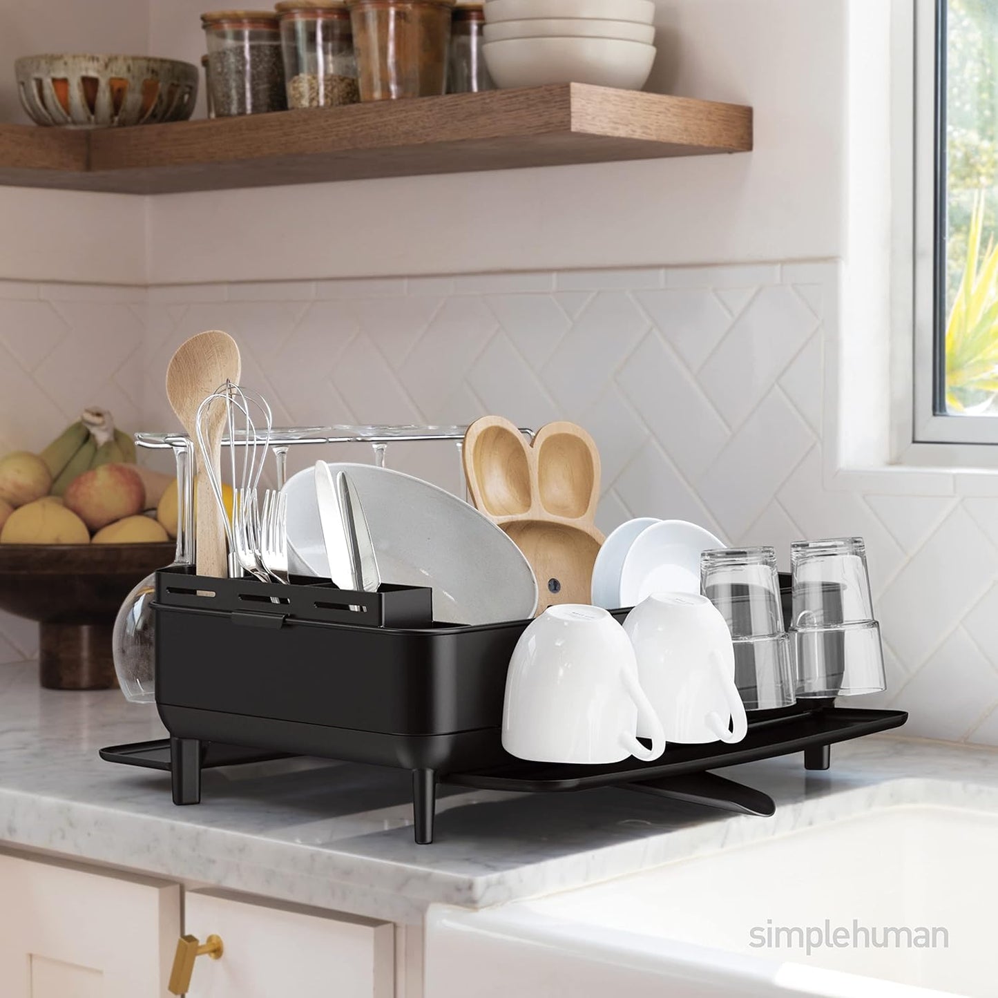 Simplehuman Large Capacity Dish Drying Rack With Stainless Steel Frame