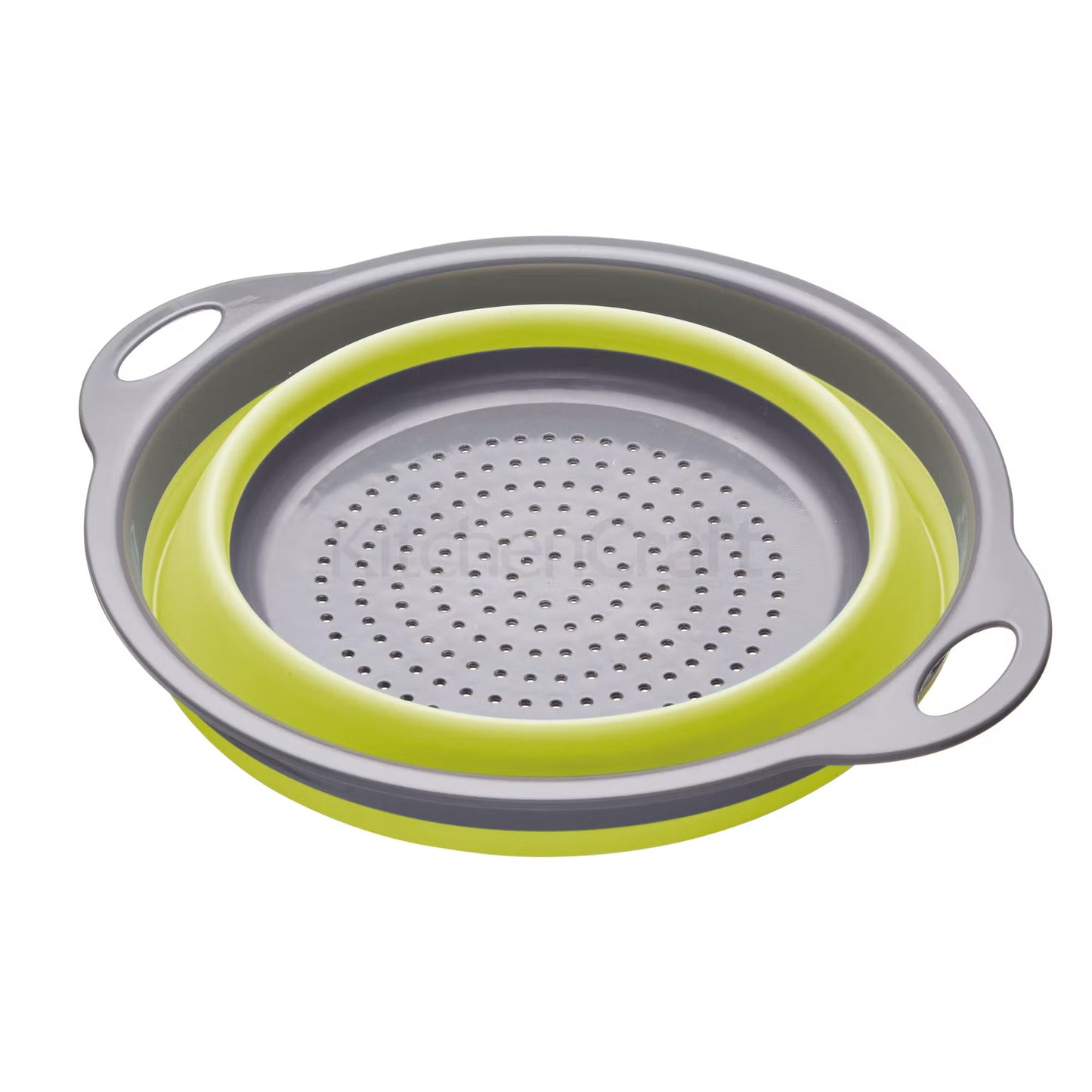 KitchenCraft Colourworks Green Collapsible Colander with Handles CWGCOLGRN