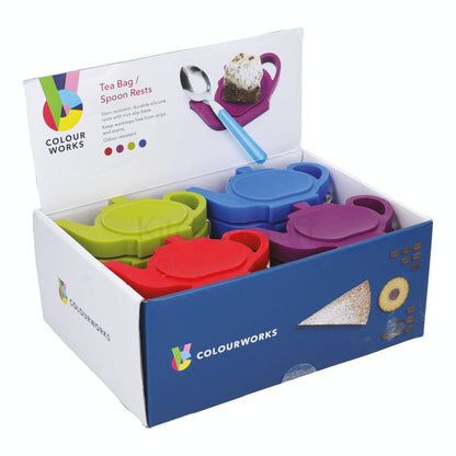 KitchenCraft Colourworks Silicone Tea Bag / Spoon Rests CWTRESTDISP24