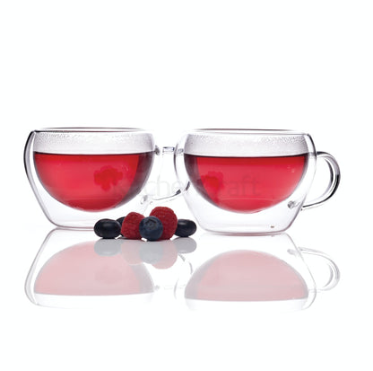 KitchenCraft LeXpress Double Walled Glass Tea Cups KCLXDWTCUP2PC