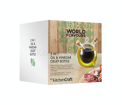KitchenCraft World of Flavours Italian Round Dual Oil and Vinegar Bottle WFITCRUET