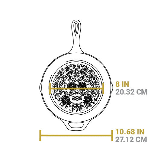 LODGE Seasoned Cast Iron Sugar Skull Skillet