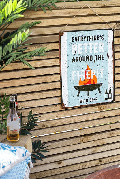 La Hacienda Everything'S Better Corrugated Metal Sign