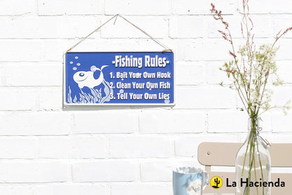 La Hacienda Fishing Rules Metal Sign LAH55553