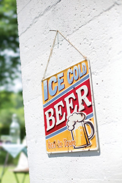 La Hacienda Ice Cold Beer Corrugated Metal Sign 55558