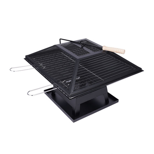 LIFESTYLE OUTDOOR FIREPIT WITH GRILL 45X45X8X34CM
