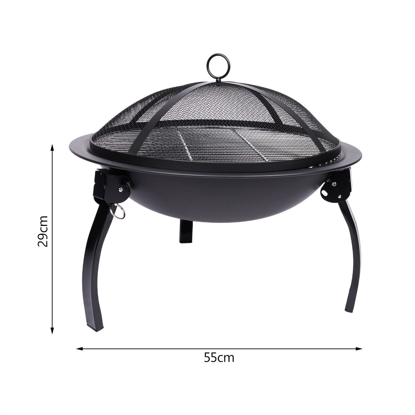 LIFESTYLE OUTDOOR FIREPIT WITH GRILL 55X55X38CM