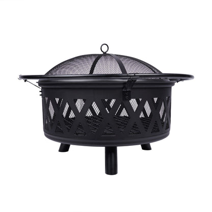LifeStyle Outdoor Firepit With Grill 76x76x60Cm