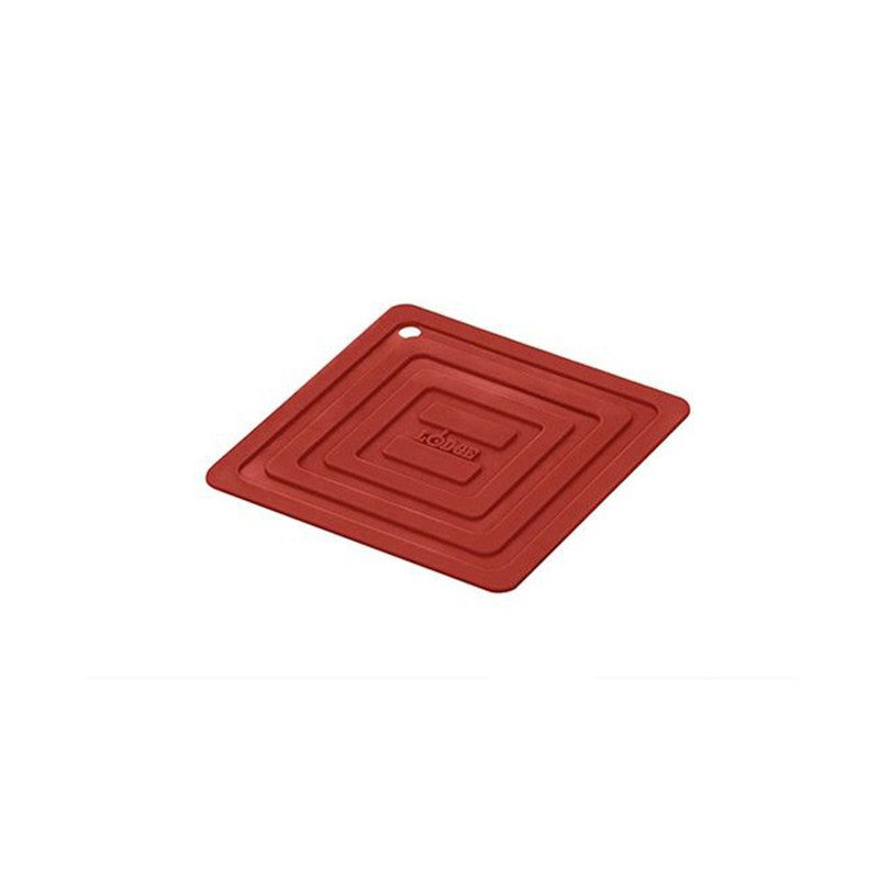 LODGE 6 Inch Square Silicone Red Pot Holder AS6S41