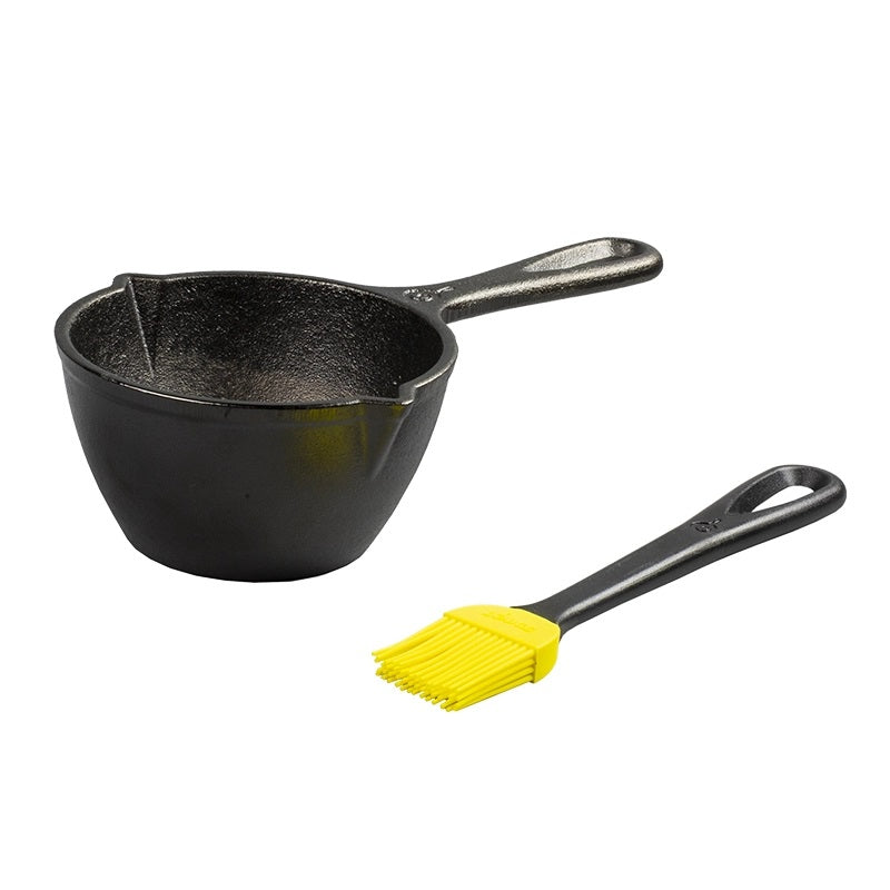 LODGE Cast Iron Melting Pot And Silicone Brush LMPB21