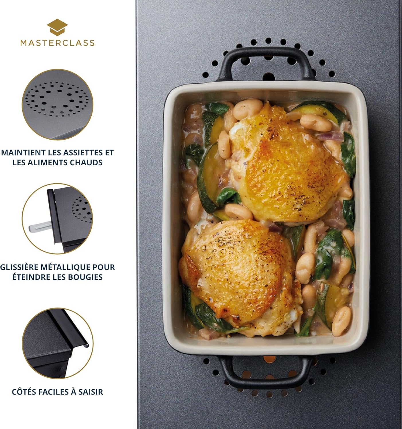 KitchenCraft MasterClass Double Light Food Warmer