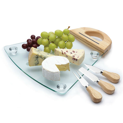 KitchenCraft MasterClass Glass Cheese Serving Set