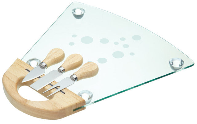 KitchenCraft MasterClass Glass Cheese Serving Set