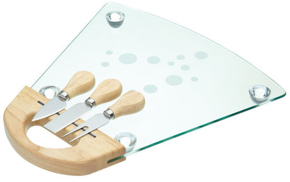 KitchenCraft MasterClass Glass Cheese Serving Set