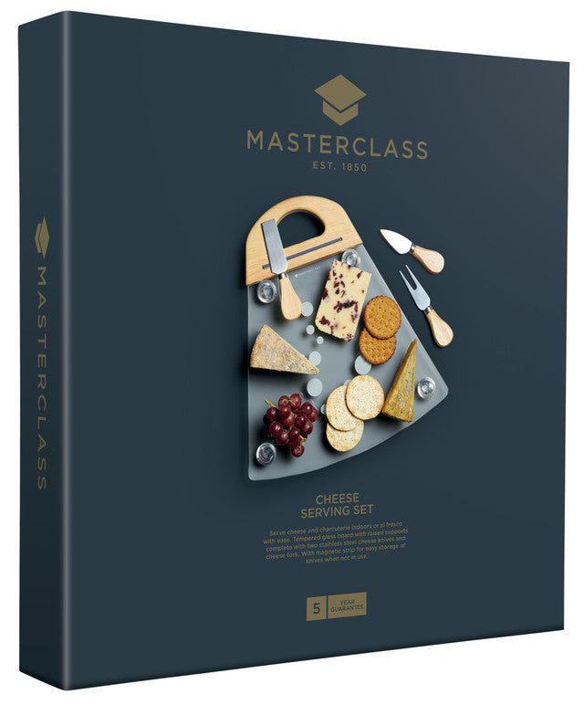 KitchenCraft MasterClass Glass Cheese Serving Set